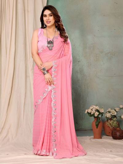 GC BY SAGAR IMPEX PRINTED BRIGHT GEORGETTE SAREE EXPORTER IN INDIA